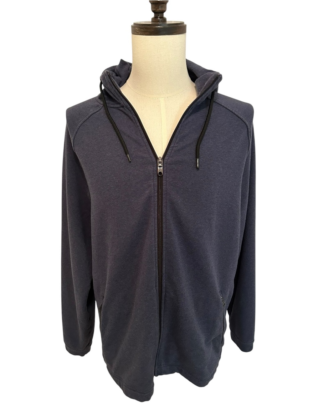 PUBLIC REC Full Zip Hoodie Blue XL Zip Pocket Lightweight Athleisure Pima Cotton